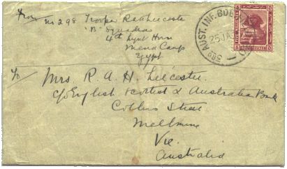 3rd. Australian Infantry postmark