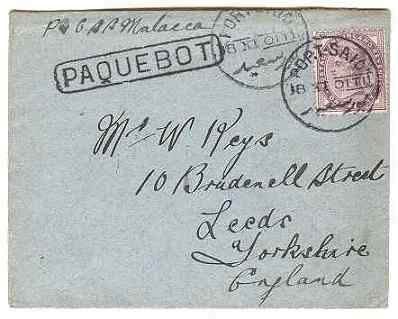 Paquebot Handstamp